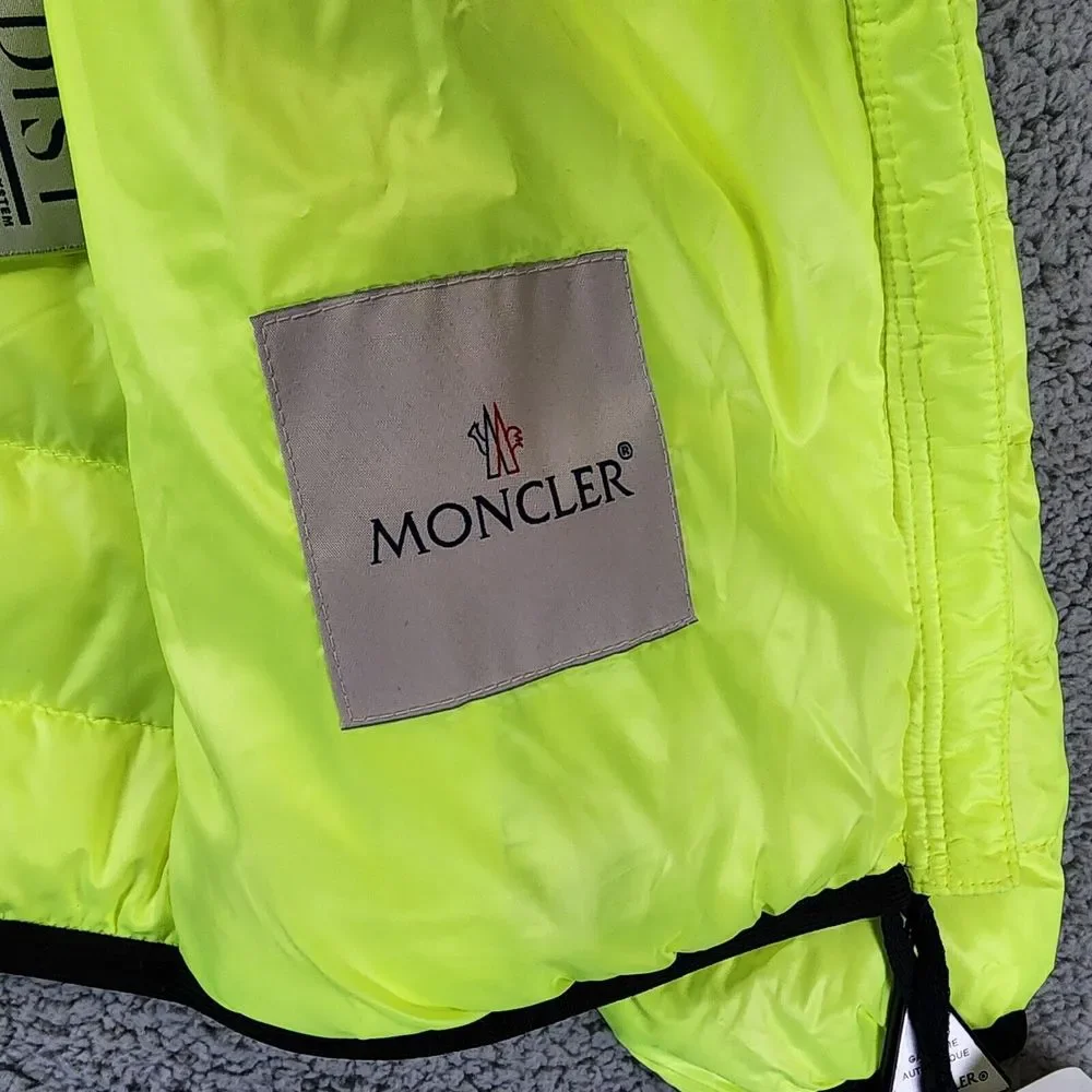 Moncler Photine Down Puffer Jacket Girls 10A Lime Stand Collar Full Zip L/S~ - Picture 14 of 15